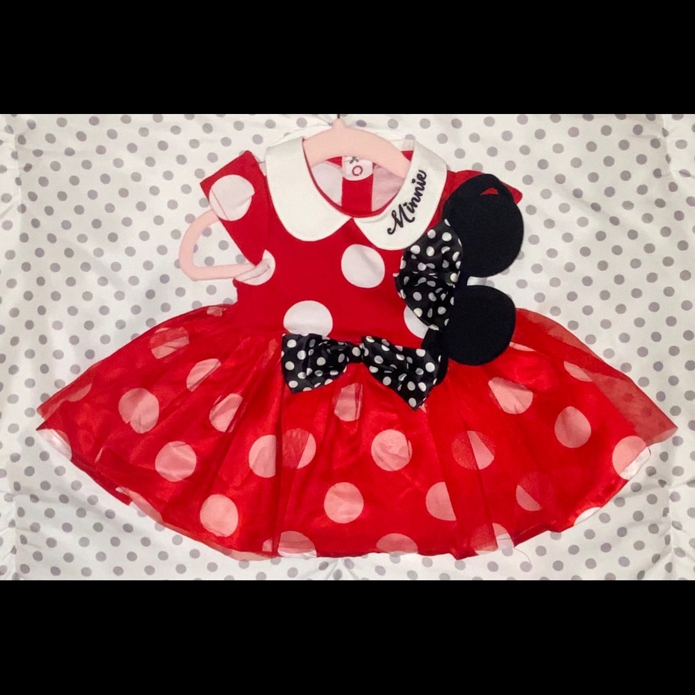 3-6 months red Disney Minnie Mouse Costume/Dress